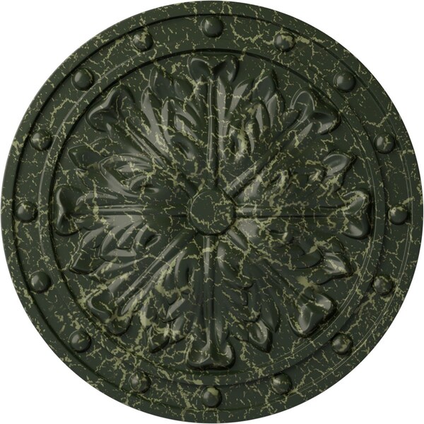 Ekena Millwork Foster Acanthus Leaf Medallion (Canopies up to 2 1/4"), 20 1/2"OD x 1 1/2"P, Painted Turtle Crackle CM20FOPTC - main